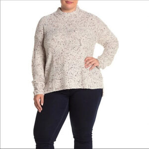NWT Susina Cream Fleck Mock Neck Cozy Faux Shearling Sweater Plus Size 1X